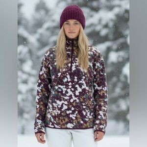 The North Face Womens Medium Glacier Printed 1/4 Zip Fleece Pullover NWOT